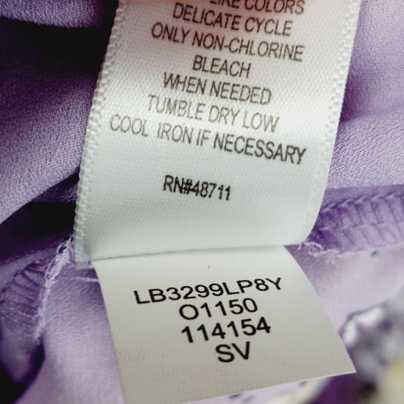 Ophelia Roe Blue & Black Floral Long Sleeve Wrap Front Blouse 4189 - Picture 7 of 8